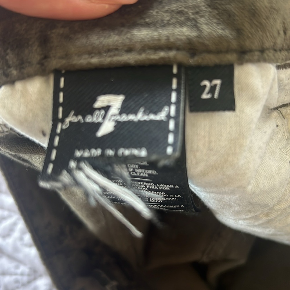 7 for All mankind high waist Velvet Olive Green Pants - Picture 8 of 8